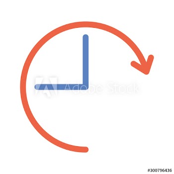 time clock with arrow around