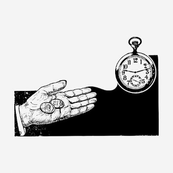 Time is money drawing, vintage | Free Photo - rawpixel