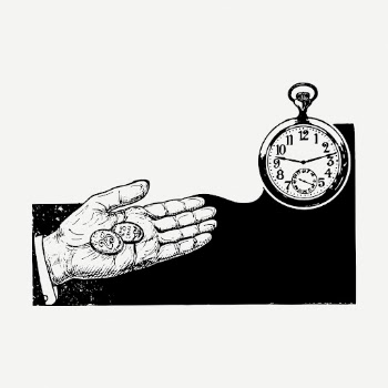 Time is money drawing, vintage | Free PSD - rawpixel