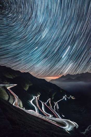time lapse of road