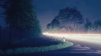 Time Lapse Photograph of Gray Road Near Trees