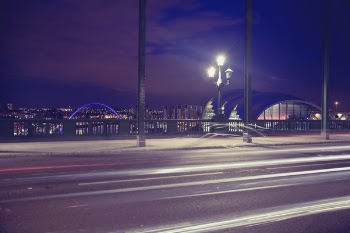 Time Lapse Photography of a Bridge during Night Time