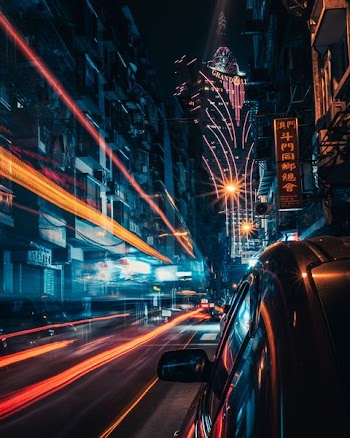 time-lapse photography of city street buildings