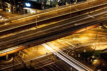time lapse photography of road