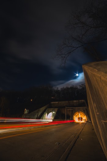 Time-Lapse Photography of Road Tunnel at Night