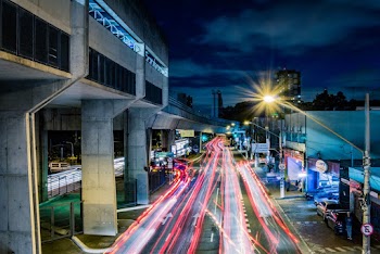 Time-lapse Photography of Vehicle on Road
