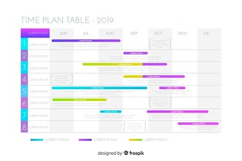 Time plan table Free Vector