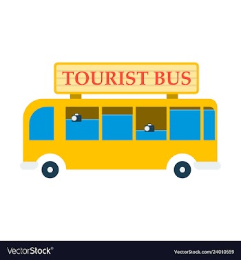 Time to travel concept happy family rides bus on vector image
