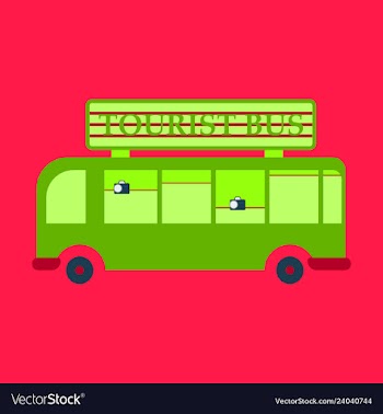 Time to travel concept happy family rides bus on vector image
