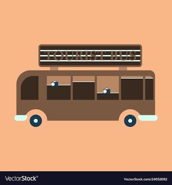 Time to travel concept happy family rides bus on vector image
