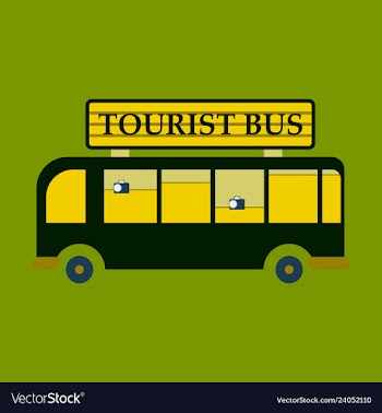 Time to travel concept happy family rides bus on vector image