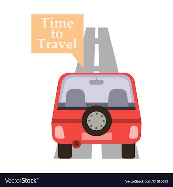 Time to travel concept happy family rides car on vector image