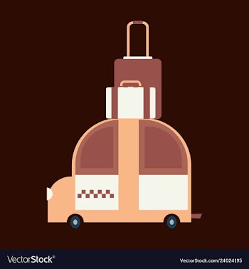 Time to travel concept happy family rides car on vector image