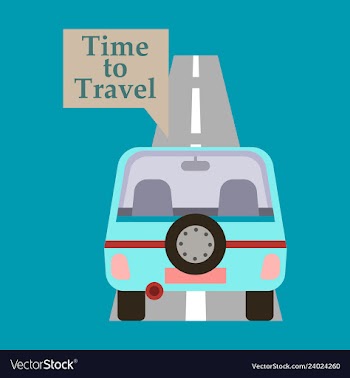 Time to travel concept happy family rides car on vector image