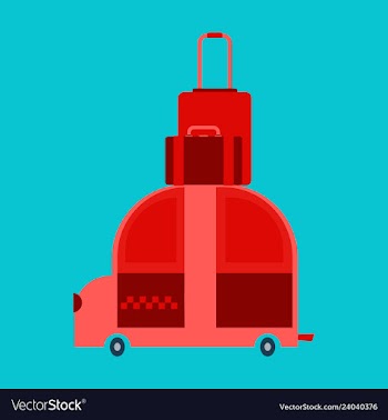 Time to travel concept happy family rides car on vector image