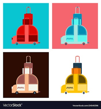 Time to travel concept happy family rides car on vector image