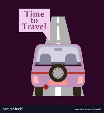 Time to travel concept happy family rides car on vector image