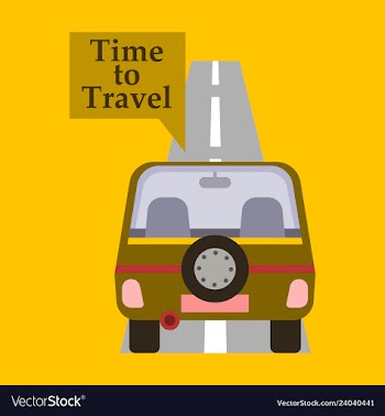 Time to travel concept happy family rides car on vector image