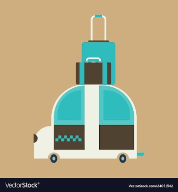 Time to travel concept happy family rides car on vector image