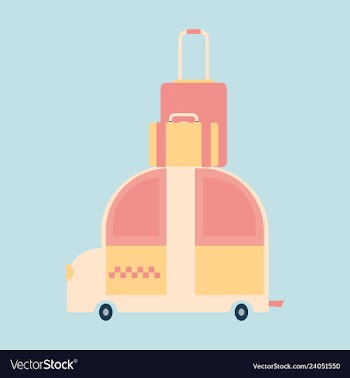 Time to travel concept happy family rides car on vector image