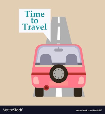 Time to travel concept happy family rides car on vector image