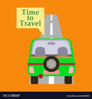 Time to travel concept happy family rides car on vector image