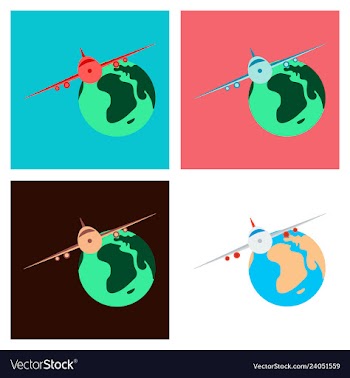 Time to travel concept happy family rides plane vector image