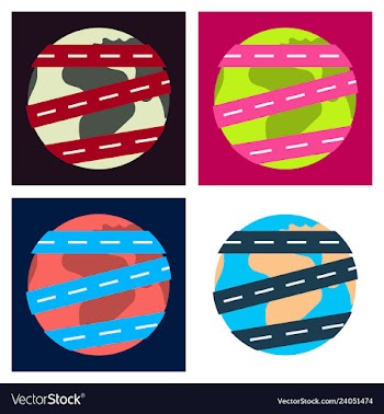 Time to world travel concept happy family rides vector image
