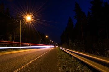 Timelaps Photography of Road at Night