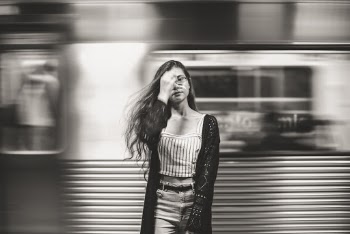Timelapse and Greyscale Photography of Woman