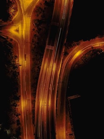 timelapse of concrete roads during nighttime