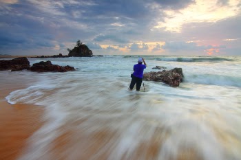 Timelapse Photography of Seashore With Sea Wave during Golden Hour