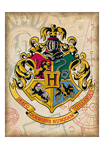 Tin Hogwarts Crest Sign