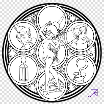 Tinkerbell Stained Glass line art transparent background PNG clipart