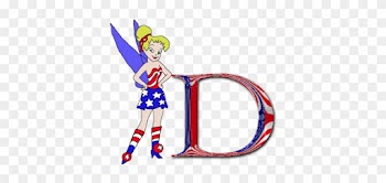 Tinkerbell, Tinker Bell, Usa, American Flag, Free Alphabet, - Cartoon