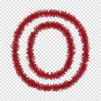 TINSEL CAPITAL LETTERS s, red letter O wreath illustration transparent background PNG clipart