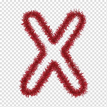 TINSEL CAPITAL LETTERS s, red mesh wreath illustration transparent background PNG clipart