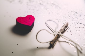 Tiny letter and a wooden heart