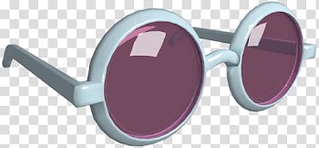 Tipo , round purple eyeglasses with white frames transparent background PNG clipart