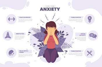 Tips for anxiety infographic Free Vector