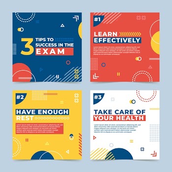 Tips instagram post collection Free Vector