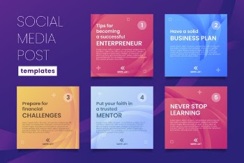 Tips instagram post collection Free Vector