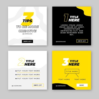 Tips instagram post collection Free Vector