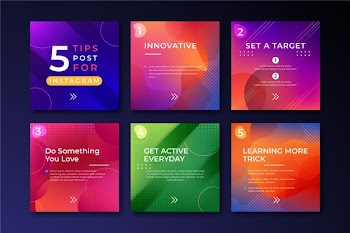 Tips instagram post collection Free Vector