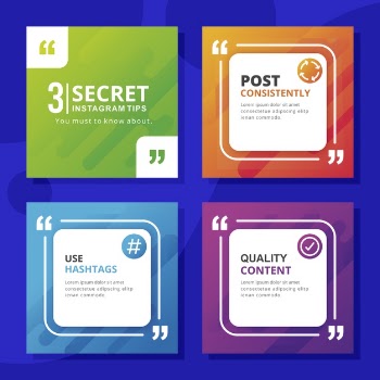 Tips instagram post collection Free Vector