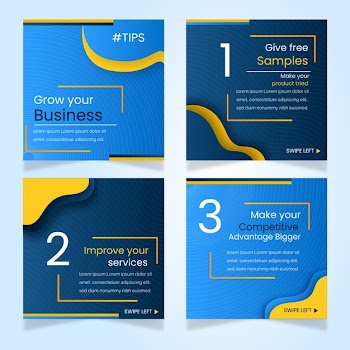 Tips instagram post collection Free Vector