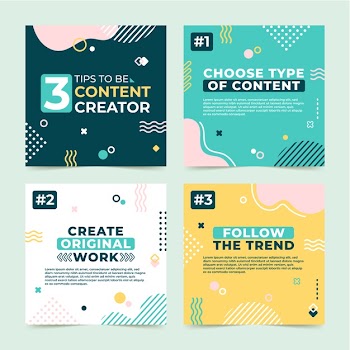 Tips instagram post set Free Vector