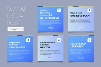 Tips instagram post set Free Vector