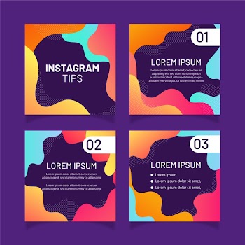 Tips instagram post set Free Vector