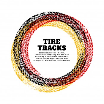 Tire track circle frame background